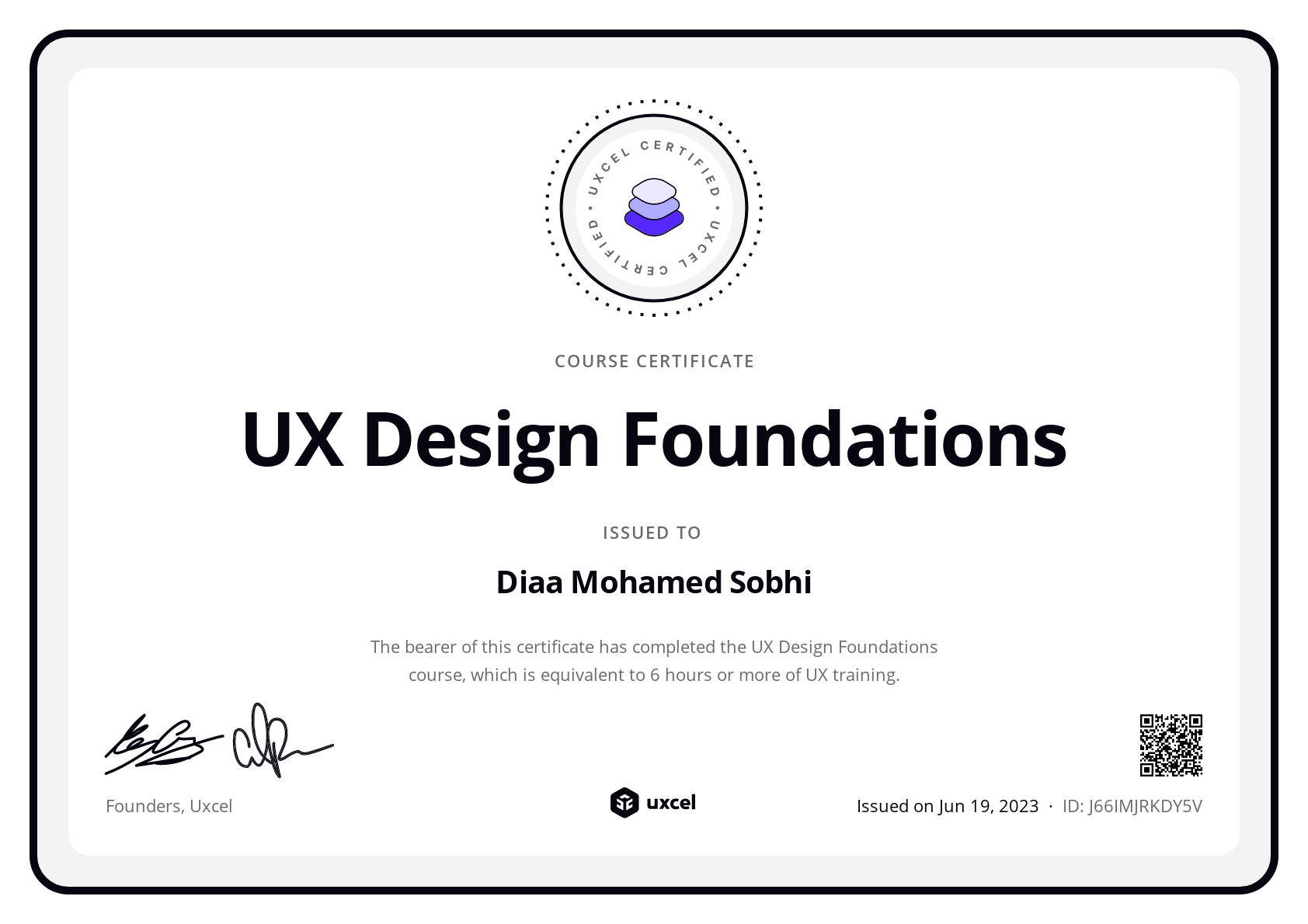 Diaa Mohamed's certificate